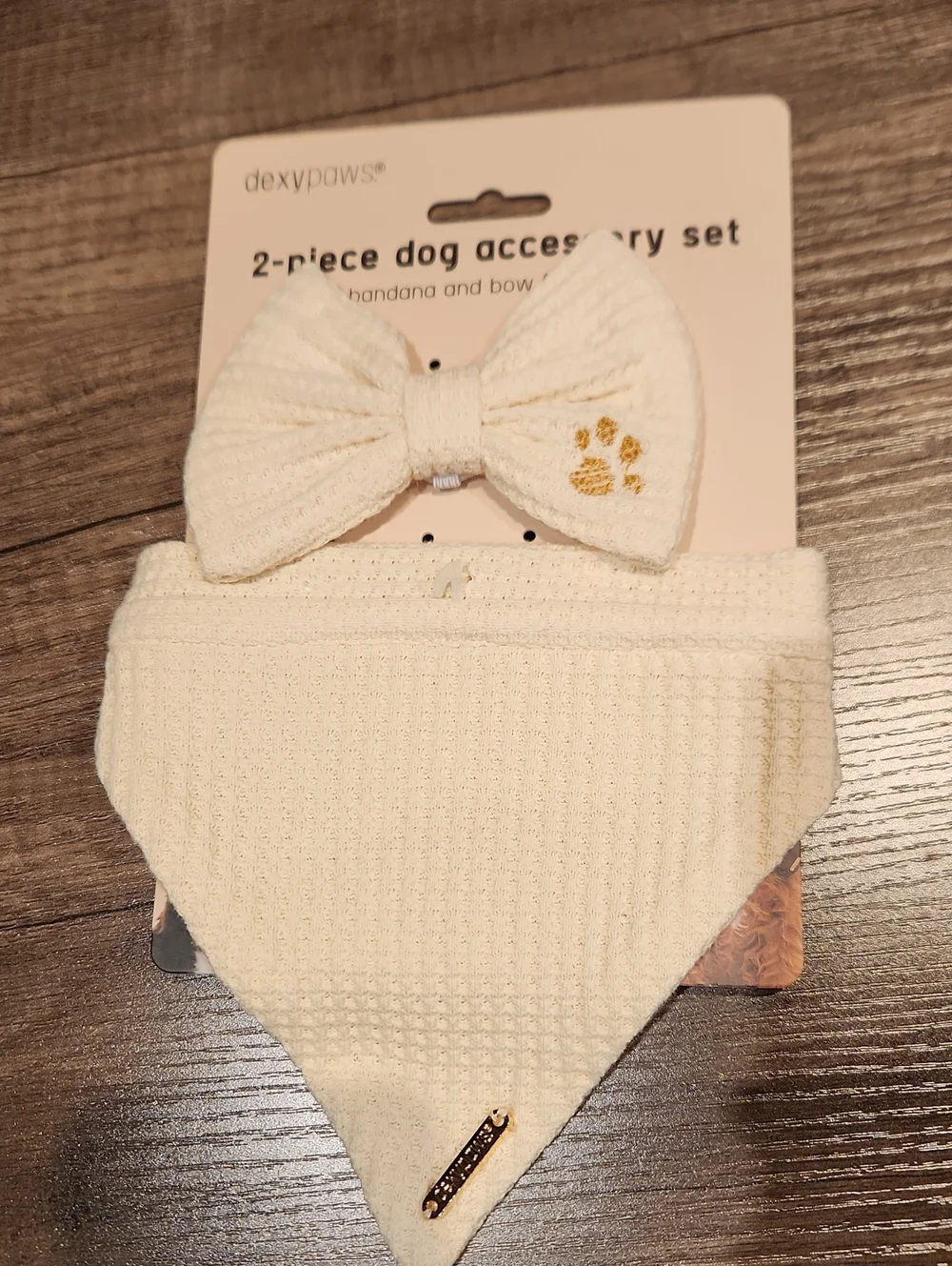 NWT Dexypaws 2pc Dog Accesory Set Bandana & Bow